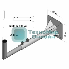 Кронштейн эфирный Rexant 60-110 см телескопический