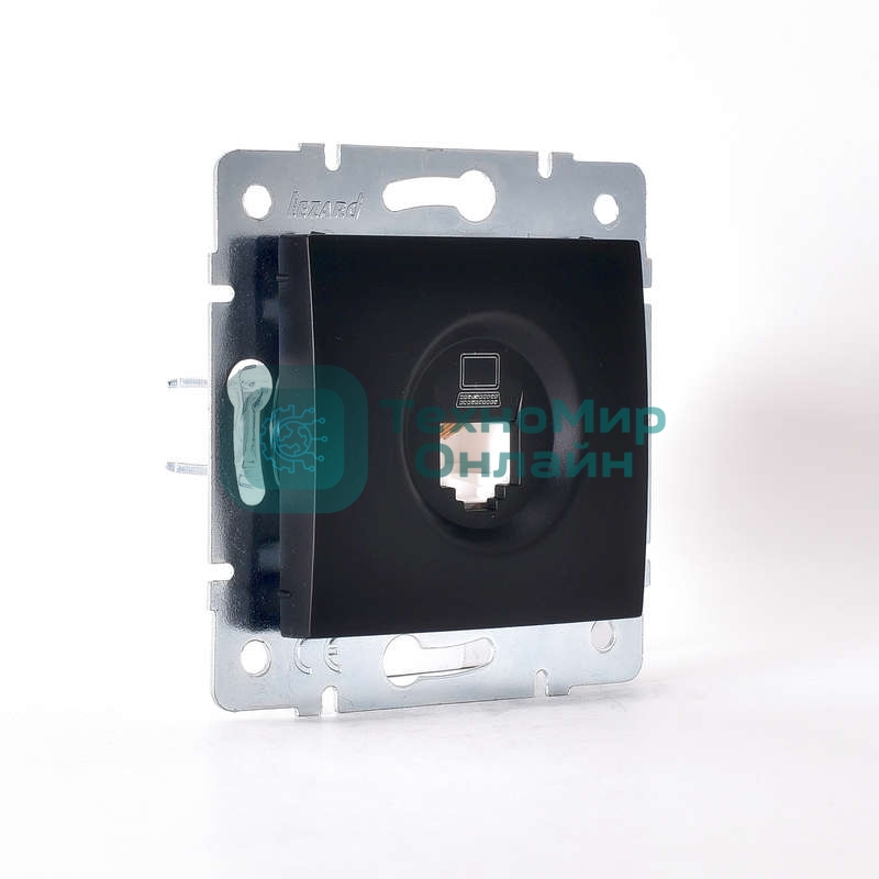 Механизм розетки компьютерн. 1-м СП KARINA RJ45 черный бархат LEZARD 707-4288-139