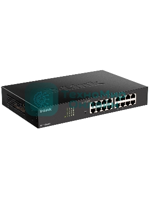 Коммутатор D-Link DGS-1100-16V2/A1A,L2 Smart Switch with 16 10/100/1000Base-T ports8K Mac address, 802.3x Flow Control, 802.3ad Link Aggregation, Port Mirroring, 128 of 802.1Q VLAN, VID range 1-4094, Loopback