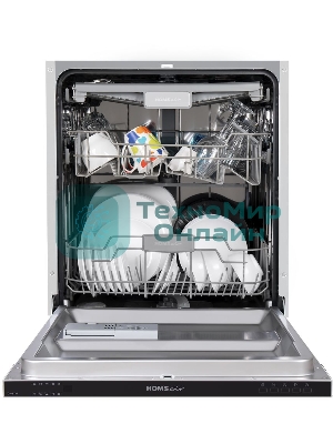Встраиваемая посудомоечная машина HOMSair DW67M, черный, 59.8 см, 14 компл., 47 дБ, класс A++