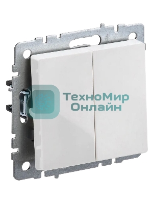 Выключатель 2-кл. IEK BRITE 10А ВС10-2-0-БрБ белый