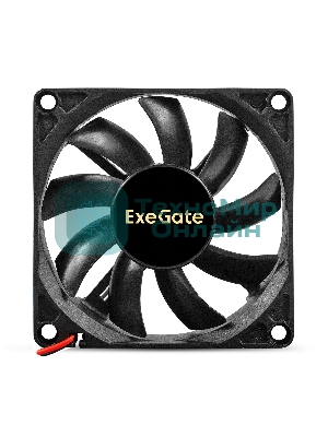 Вентилятор для корпуса ExeGate ExtraSilent ES08015B2P черный, 80 мм, 1700 об/мин, 17 дБ, 2 pin