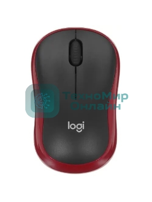 Мышь беспроводная Logitech M185, красный, 1000 dpi, радиоканал, USB, кнопки - 3