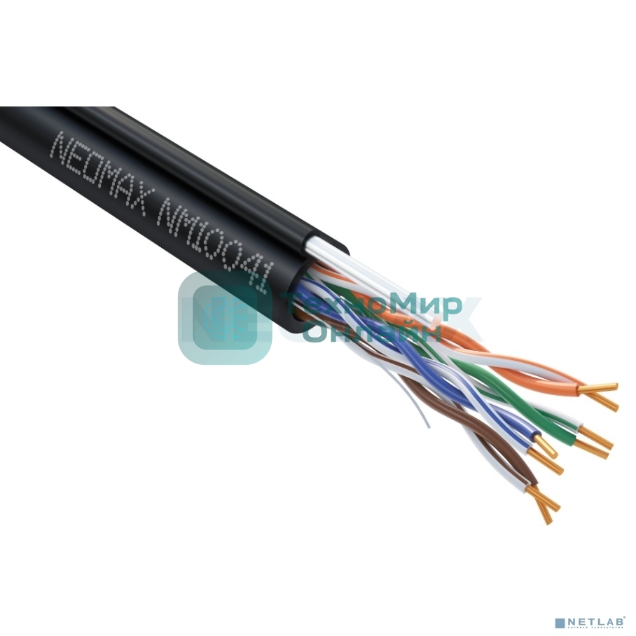 Кабель NEOMAX NM10041 Кабель UTP cat.5e 4 пары (305 м) 0.50мм внешний с тросом