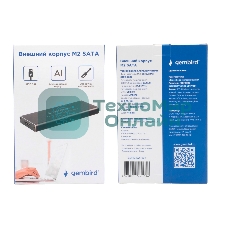 Внешний корпус Gembird EEM2-SATA-1 USB 3.0 для M2 SATA порт MicroB, металл, черный