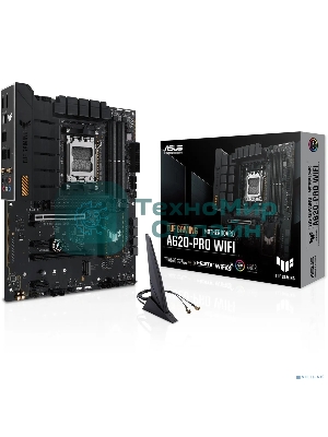 Материнская плата ASUS TUF GAMING A620-PRO WIFI, AM5, AMD A620, 4xDDR5, 4xSATA, 2xM.2, 1xPCI-E 4.0 x16, 1xPCI-E 3.0 x16, 2xPCI-E x1, 1xHDMI, 1xDP, 1x 2.5Gb LAN, 3xUSB-A 2.0, 2xUSB-A 3.2 Gen 2, 1xUSB-C 3.2 Gen 1, 5x3.5 мм, 7.1, ATX