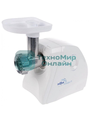 Мясорубка электрическая Ротор Альфа Р ЭМШ 35/250-3 белый, 1500 Вт, 0.58 кг/мин, реверс, защита от перегрузки, насадки - 4