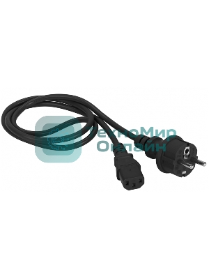 Шнур питания Lanmaster C13-Schuko, 3х0.75, 220В, 10А, черный, 1.8 метра