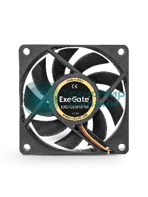 Вентилятор для корпуса ExeGate EX07015H3PM черный, 70 мм, 3000 об/мин, 26 дБ, 3 pin
