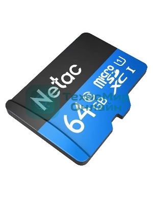 Флеш карта microSDHC 64Gb Netac P500 NT02P500STN-064G-R (с SD адаптером) 80Mb/s