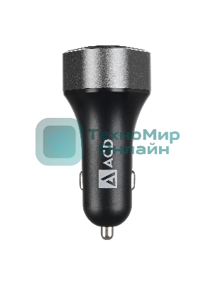 Автомобильное зарядное устройство ACD черный 23Вт, 3xUSB 1QC+2Smart, 3.6~12В, 3А RTL