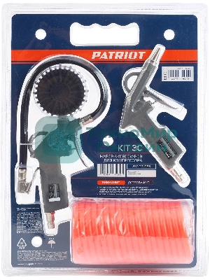 Набор пневмоинструмента Patriot KIT 3C, 3 предмета+3 сопла