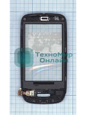 Сенсорное стекло (тачскрин) для Huawei Ideos X3, черное c рамкой
