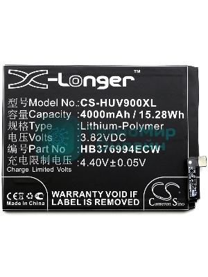 Аккумулятор CameronSino CS-HUV900XL HB376994ECW для Huawei Honor V9 3.82V, 4000mAh, 15.28Wh