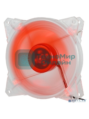 Вентилятор для корпуса Crown CMCF-12025S-1210 прозрачный/красный, 120 мм, 1650 об/мин, 28 дБ, 3 pin