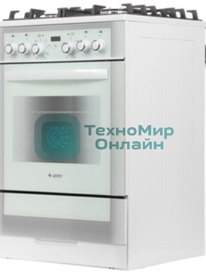 Плита комбинированная Gefest ПГЭ 6502-03 0242 белый, конфорок 4 газовых, духовка 55 л, 60 см x 85 см x 60 см