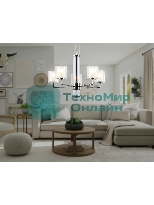 Люстра Ambrella light LH56001/5 СH/FR хром/белый матовый E14*5 max 40W D640*1260