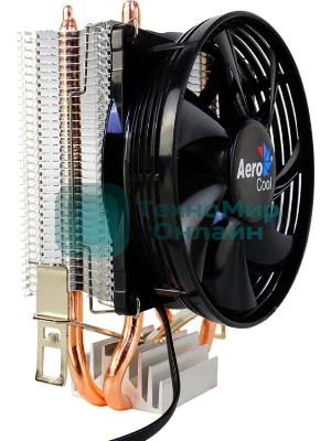 Кулер для процессора AeroCool/Formula Verkho 2 серебристый, 90 мм, алюминий/медь, 2000 об/мин, 25 дБ, 4 pin, 110 Вт, 125 мм
