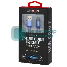 Кабель Crown USB - microUSB CMCU-3072M blue