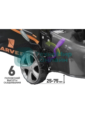 Газонокосилка CARVER LMG-2042HM бенз., 2 кВт, шир.42см колеса 6''/7'' травосб. 45л мульчиров.