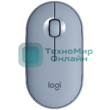 Мышь беспроводная Logitech Pebble M350 серый, 1000 dpi, радиоканал, Bluetooth, USB, кнопки - 3