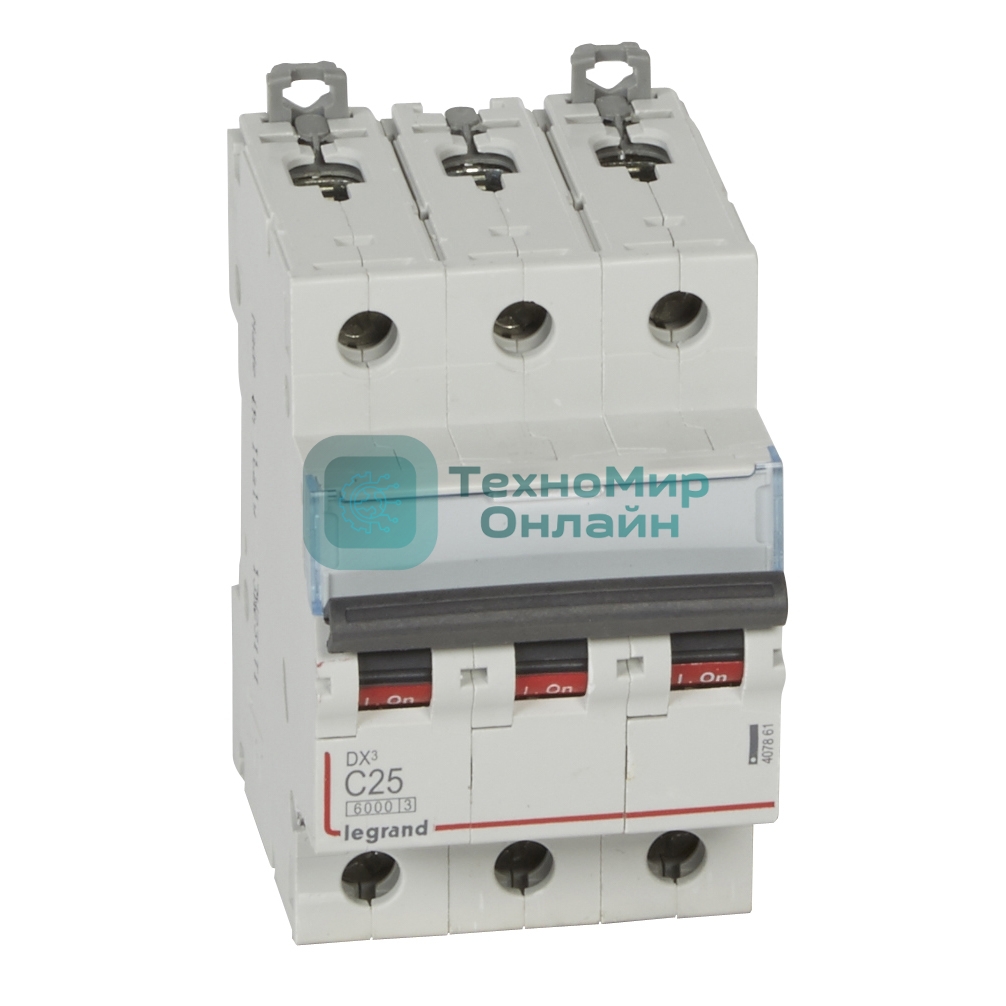 Выключатель автоматический Legrand DX3 3P 25A (С) 6000/10kA