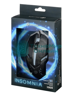 Мышь проводная Oklick 396M INSOMNIA черный, 1000 dpi, USB, кнопки - 3