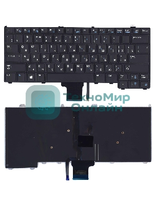 Клавиатура для ноутбука Dell Latitude E7420 черная с подсветкой без указателя