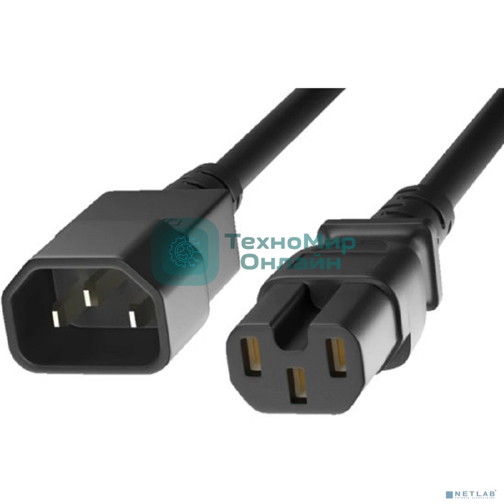 Кабель питания KS-is KS-857B-1.5 IEC-C14 - IEC-C15 1.5м черный