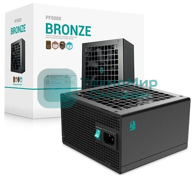Блок питания Deepcool/GamerStorm PF500X 500W (ATX, 80 PLUS Bronze, APFC, 20+4P, 2xPCIe 6+2P, 2хMolex, 6xSATA, 12cm fan) (R-PF500X-HD0B-WGEU)