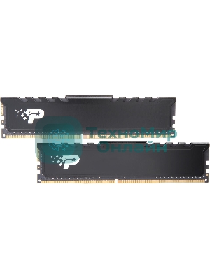Оперативная память Patriot Signature, DDR4, 16GB (2x8 GB), 3200 MHz, CL22, DIMM, радиатор, черный