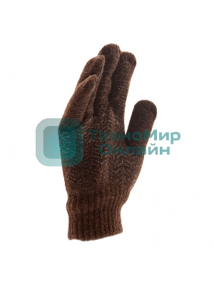 Перчатки трикотажные Сибртех двойные, верблюжья и овечья шерсть, ПВХ покрытие