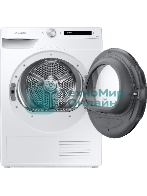 Сушильная машина Samsung DV90T5240AW/LP белый, 9 кг, сушка - тепловой насос, программ - 14, 60 x 85 x 65 см