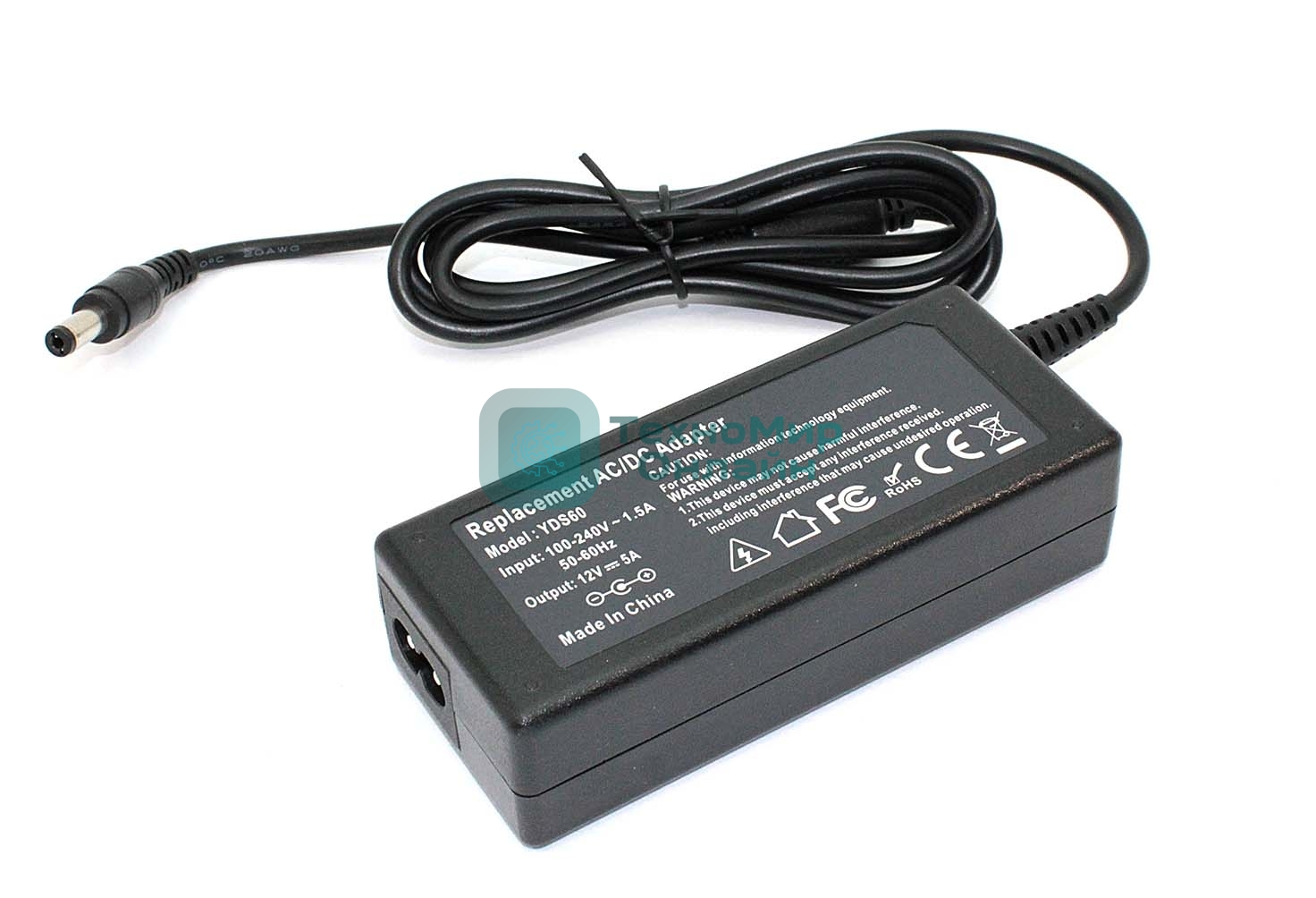 Блок питания для монитора и телевизора LCD 12V 5A 5,5 x 2,1 мм OEM