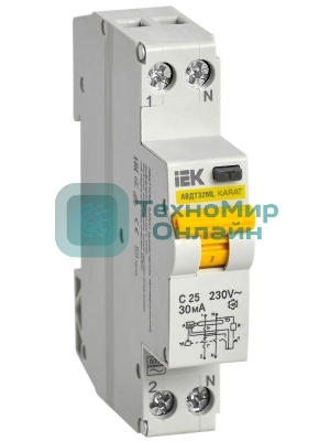 Выключатель автоматический дифференциального тока С 25А 30мА АВДТ32МL KARAT IEK MVD12-1-025-C-030