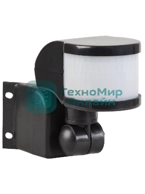 Детектор движения ДД 018 1100Вт угол обз. 270град. дальн. 12м IP44 черный IEK LDD10-018B-1100-002