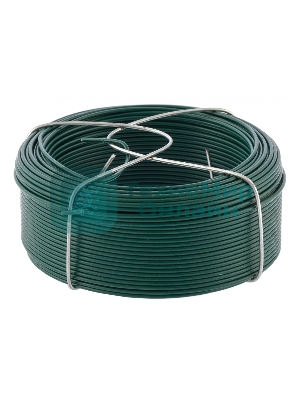 Проволока с ПВХ покрытием Сибртех, зеленая 1,5 мм, длина 50 м