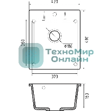 Мойка GRANFEST URBAN 242 1-чаша 420*490мм, монтаж: врезной, материал: кварц, песочный