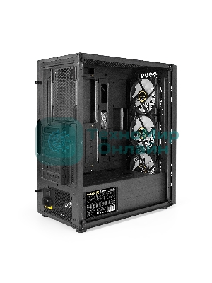 Компьютерный корпус Miditower ExeGate EVO-9202-NPX600 (ATX, БП 600NPX с вент. 12 см, с окном, 1*USB+1*USB 3.0, аудио, 3 вент. 12см с RGb подсветкой)