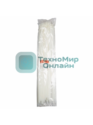 Хомут-стяжка кабельная нейлоновая Rexant 700 x 9,0 мм, белая, упаковка 100 шт.