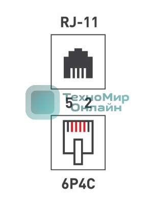 Рoзетка телефонная внешняя Rexant, 2 порта RJ-14(6P-4C), категория 3, (50 шт/уп)
