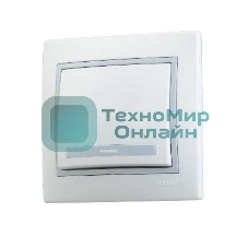 Выключатель 1-кл. СП Мира 10А IP20 бел./сер. LEZARD 701-0215-100