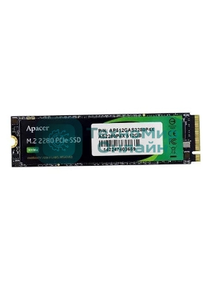 Накопитель SSD Apacer AS2280P4, 512Gb, M.2 2280, PCIe 3.0 x4, NVMe, R/W 2100/1500