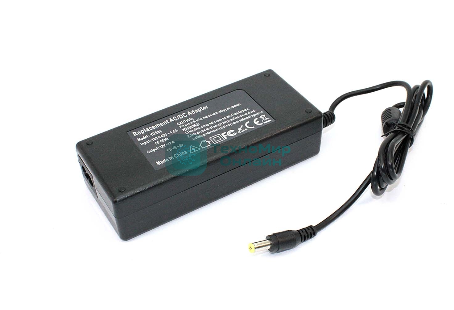 Блок питания для монитора и телевизора LCD 12V 7A 5.5 x 2.1мм OEM