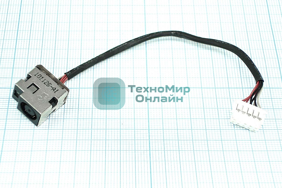 Разъем для ноутбука HP Pavilion DV6-3000 DV7-4000 (10-pin 9 проводов) с кабелем 11.5 см