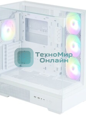 Компьютерный корпус ZALMAN P40 Prism Plus, ATX, белый, WINDOW, 3xCombo (3.5'' or 2.5