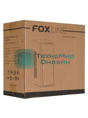Компьютерный корпус c блоком питания 450 Ватт/Case Foxline FL-302-FZ450-U32 ATX case, black, w/PSU 450W 8см, w/2xUSB 2.0+2xUSB 3.0, w/pwr cord, w/o FAN