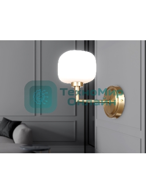 Настенный светильник Ambrella light LH53021 BS/FR латунь/белый матовый G9 max 40W 195*120*230