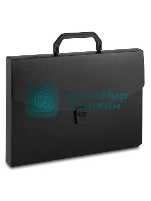 Папка-портфель Бюрократ -BPP01BLCK 1 отделение, A4, пластик, 0.7мм, черный