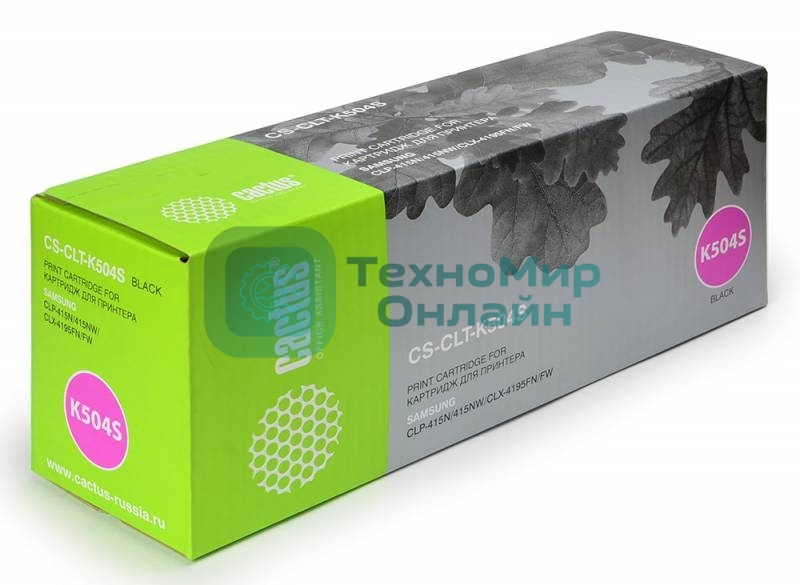 Картридж лазерный Cactus CS-CLT-K504S черный (2500 стр) для Samsung CLP 415N/CLX 4195FW/4195FN